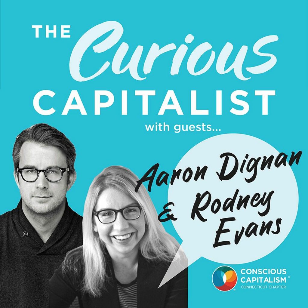 The Curious Capitalist podcast cover with Aaron Dignan & Rodney Evans.